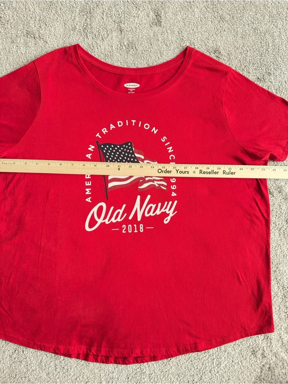 Old Navy American Tradition Since 2018 Flag Graphic T-Shirt Women’s Red XXL